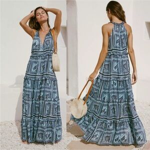 PQ Swim by Anthropologie Halter Tiered Maxi Dress